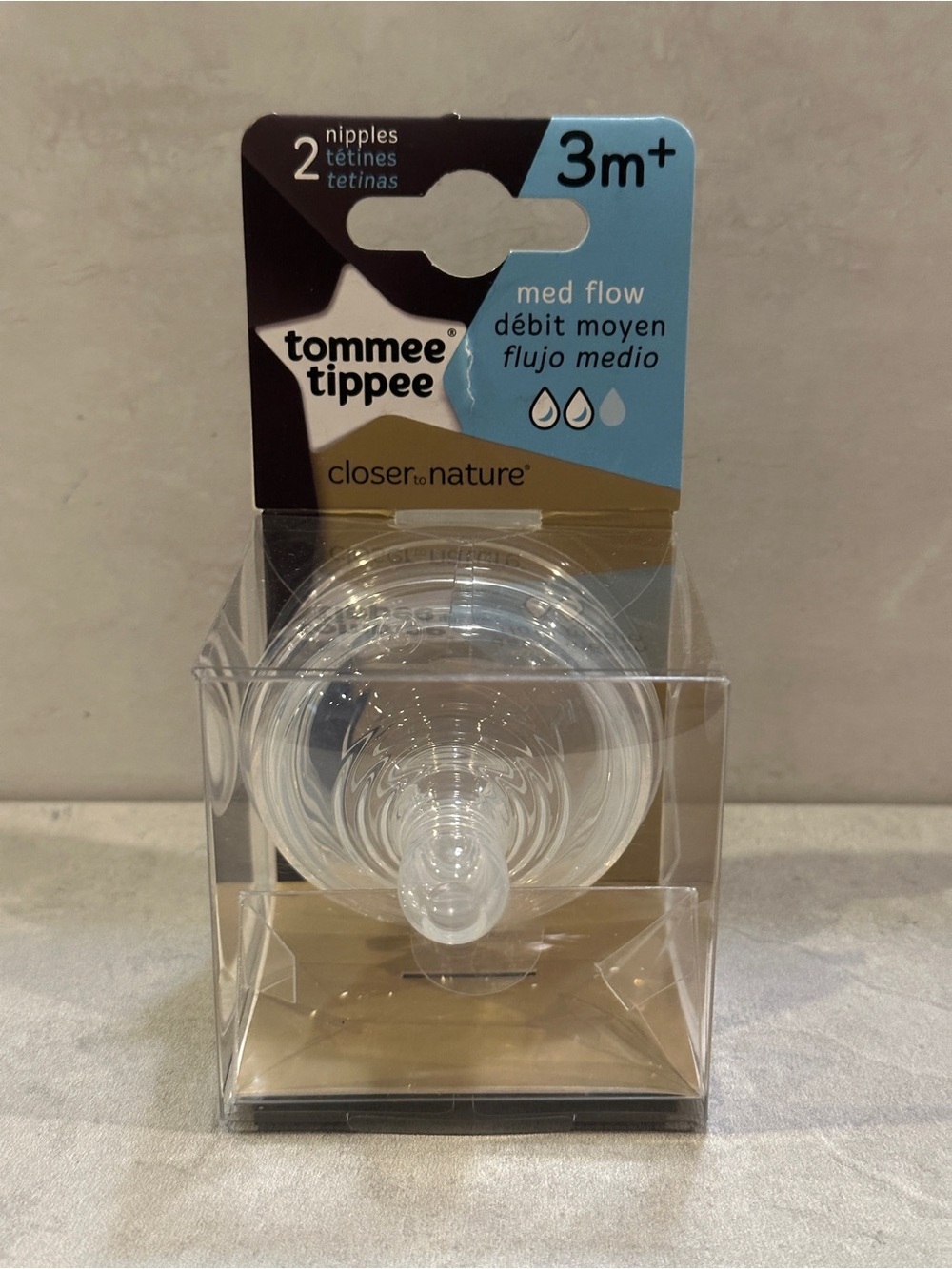 Tommee Tippee Closer To Nature Baby Bottle Nipples Medium Flow 3m+ - 2pk